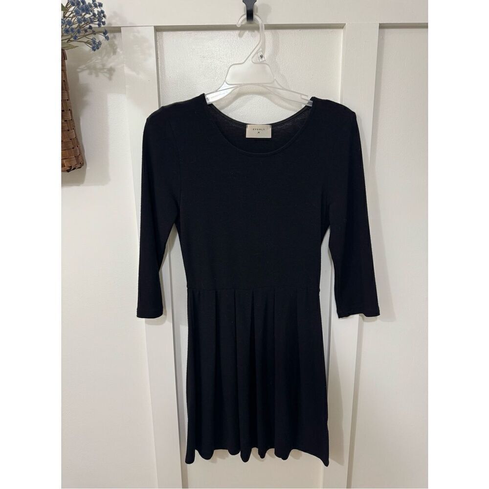 Everly Black Long Sleeve Fit & Flare Dress
